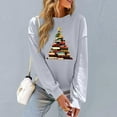 thumbnail image 5 of ShiShine Women's Christmas Sweatshirt Cute Books Tree Graphic Long Sleeve Holiday Shirts Casual Crew Neck Xmas Tops, 5 of 6