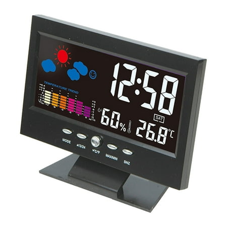 Joy Hoop Digital LED Table Alarm Clock with Temperature Humidity Weather Display, 12 / 24 Hour & photo Joy Hoop Digital LED Table Alarm Clock with Temperature Humidity Weather Display, 12 / 24 Hour &