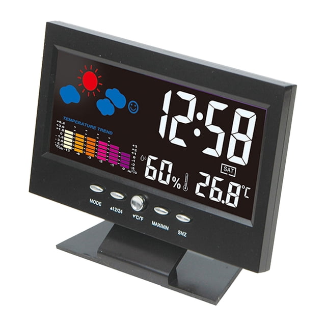 TIMIFIS Alarm Clock Digital LED Temperature Humidity Weather LED Table Alarm Clock