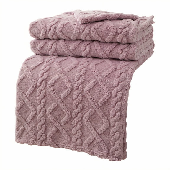 AUQ Throw Blanket,Elegant Lounge Wrap Bed Throw Blanket,Warming Plush Texture Throw Blanket for Couch,Purple,127*152cm