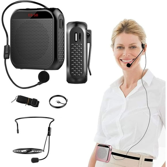 Voice Amplifier with Wired Microphone Headset, Portable Rechargeable PA System Speaker Personal Microphone Speech Amplifier, Loudspeaker for Teachers