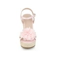 thumbnail image 5 of BLISSFUL STEP Women's Flower Platform Espadrilles Wedge Heel Sandals Bling Pink 8, 5 of 7