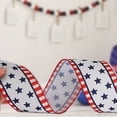 thumbnail image 4 of JoyMoreHome 4th of July Patriotic Ribbon Wired Edge Ribbon White Blue Red Decorative Crafts for Independence Day Memorial Day Gift Wrapping DIY Craft, 4 of 6