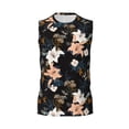thumbnail image 6 of Lsque Lilies Flowers Print Men's Cotton Blend Sleeveless Muscle Shirts (S-3XL)- Moisture Wicking, Odor Protection, UPF 30+,X-Large, 6 of 8