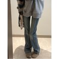 thumbnail image 2 of Pantalones vaqueros acampanados para mujer, tallas S-5XL, estilo japonés, cintura alta, moda, sencillos, combinables, para ocio, elegantes, cómodos, para estudiantes, ajustados., 2 of 6