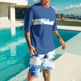 thumbnail image 2 of Mangas de Mano para Hombres, Impresión Hawaiana Suelta Casual, Pantalones Cortos Deportivos de Cintura Elástica Y Set de Blusa, 2 of 5