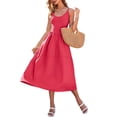 thumbnail image 3 of Summer Women's Spaghetti Strap Dress Backless Casual A-Line Suspender Dress with Pockets, 3 of 6