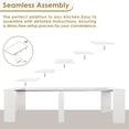 thumbnail image 4 of 20"-118" White Marble Extendable Dining Table for 2-12 People, Modern Modular Extension Table, Space-Saving Extra Long Folding Dining Table, Multifunctional Conference Meeting Table, 4 of 8