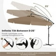 thumbnail image 3 of 10FT Cantilever Patio Umbrella with Cover, Crank Tilt Offset Hanging Umbrella, Sun Shade with Air Vent & Ruffled Edge for Garden, Pool, Deck, 3 of 10