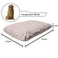 thumbnail image 2 of Abstract Pet Bed, Pastel Colored Checkered Tartan Pattern with Geometric Stripes Print, Resistant Pad for Dogs and Cats Cushion with Removable Cover, 24" x 39", Mint Salmon Pale Pink, by Ambesonne, 2 of 4