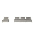 thumbnail image 3 of Benjara Alaya 120 Inch 3 PIece Modular Sofa, Tufted Seating, Gray Velvet Upholstery, 3 of 5