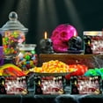 thumbnail image 3 of Bloody Bites Glow in the Dark Plastic Fangs with Oozing Watermelon Flavor Candy Blood Bags Individually Wrapped for Halloween Party Favor Trick or Treat Goodie Bag Filler Gift Supplies 2.4oz Pack of 4, 3 of 7