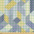 thumbnail image 2 of Ambesonne Geometric Fabric by the Yard Upholstery, Cube-Formed Dots Pattern, 3 Yards, Earth Yellow and Dark Blue, 2 of 5
