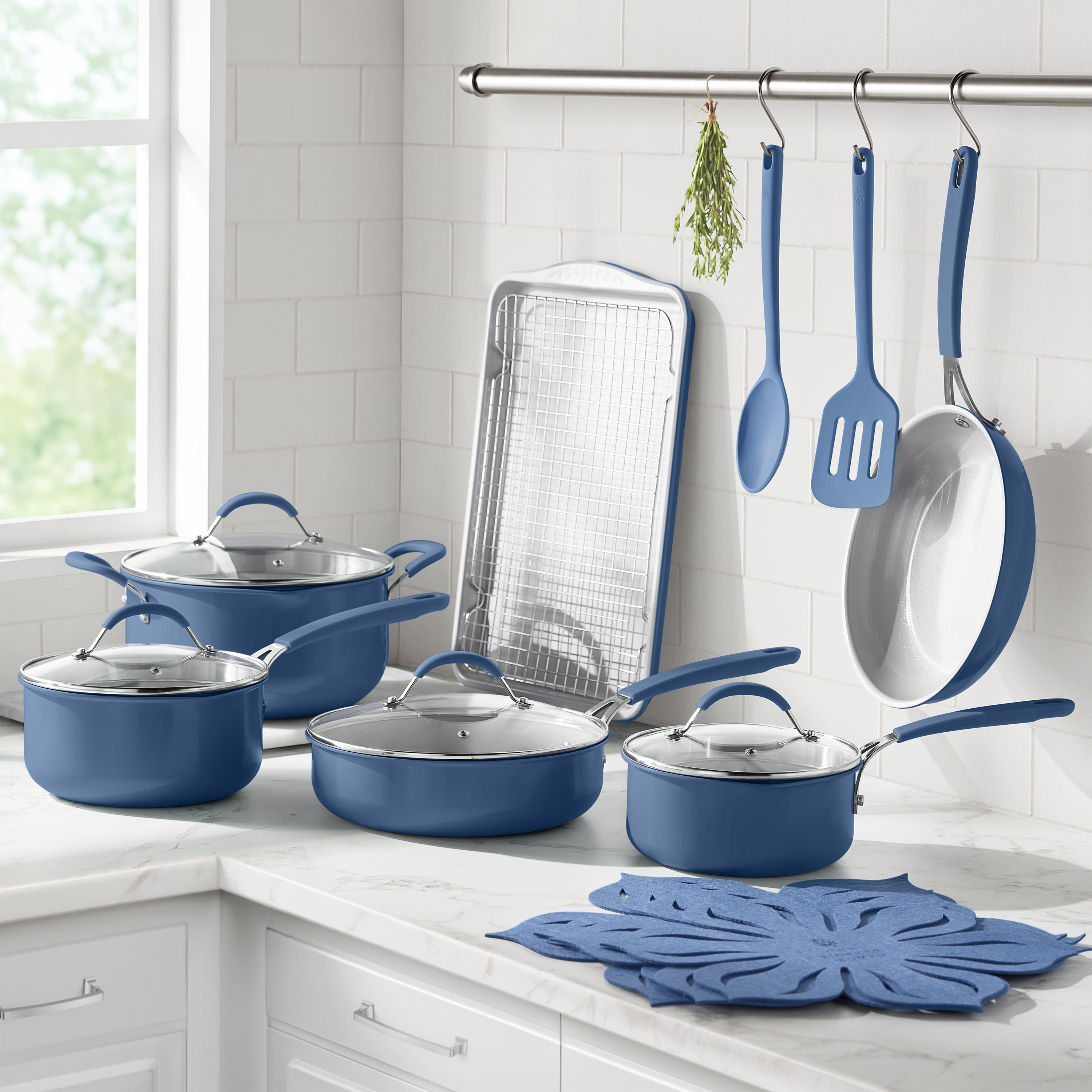 The Pioneer Woman 17pc Cookware Set Blue