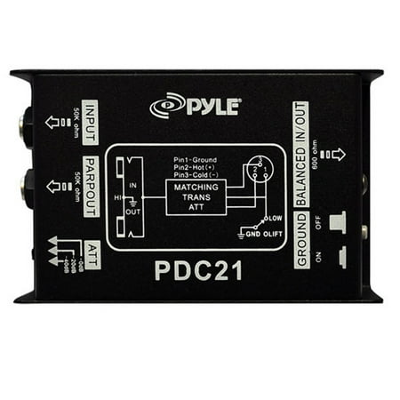 PylePro 1/4" Instrument To Balanced & Unbalanced (1/4"/XLR) Direct Box