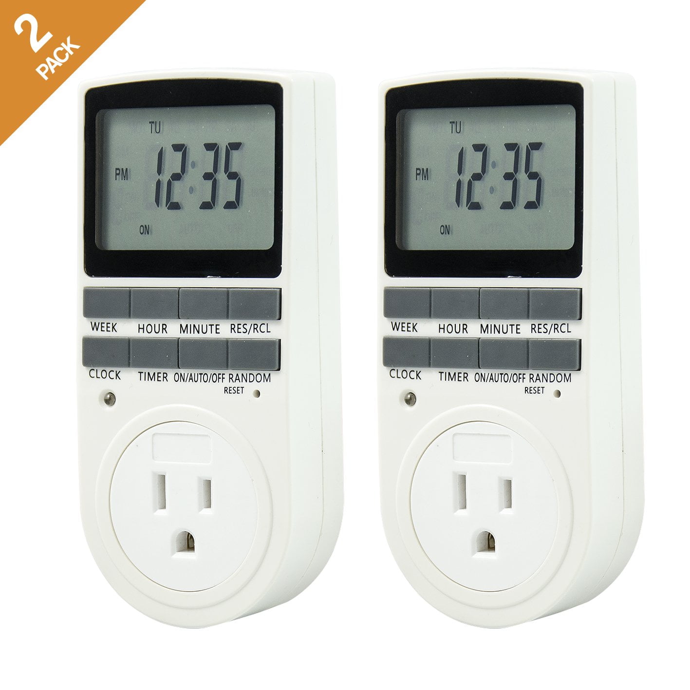 Comforday Small Digital Timer 15A/1800W 7 Day Programmable, 3 Prong