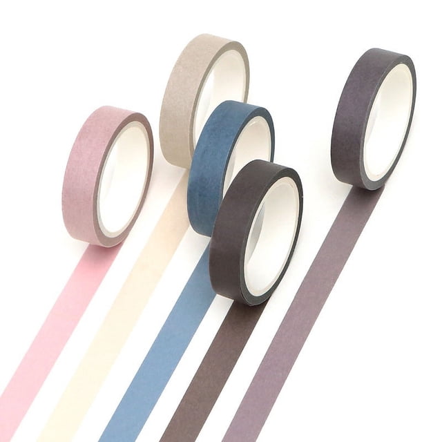 5 rollos de cinta de color sólido se pueden rasgar Diario cuenta de mano función práctica decoración DIY y cinta de papel