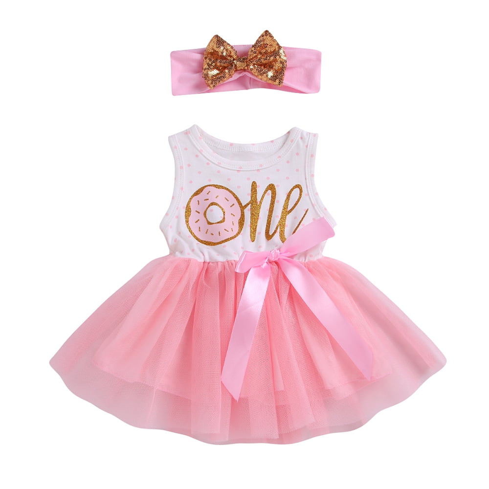 First Birthday Party Outfits For Baby Girls Set Tutu Skirt Toddler Kids Clothes 
