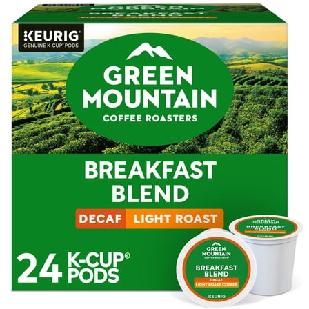 Green Mountain Coffee Roasters, Decaf Breakfast Blend Light Roast K-Cup Coffee Pods, 24 Count (Pack of 2)