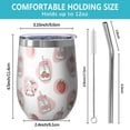 thumbnail image 5 of 12oz Stemless Wine Tumblers White Cow Strawberry Jar Pattern Vacuum Insulated Stainless Steel Travel Tumbler Cups Mug with Lid and Straw for Champaign,Cocktail,Beer with Cleaning Brush, 5 of 5