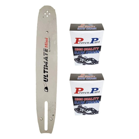 12" Chainsaw Bar And 2 Pack Semi Chisel Chain Combo 3/8" LP .050" 45DL