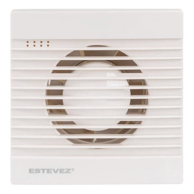 Estevez Extractor de Aire con Temporizador de 4 Pulgadas Para Baño, Cocina, Pared, Modelo 1204-BL-T(eco)