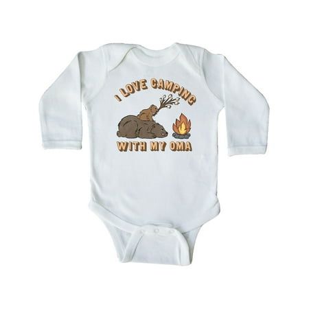 

Inktastic I Love Camping With My Oma Gift Baby Boy or Baby Girl Long Sleeve Bodysuit