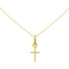 Primal Gold 14 Karat Yellow Gold Cross Necklace with 18-inch Cable Chain