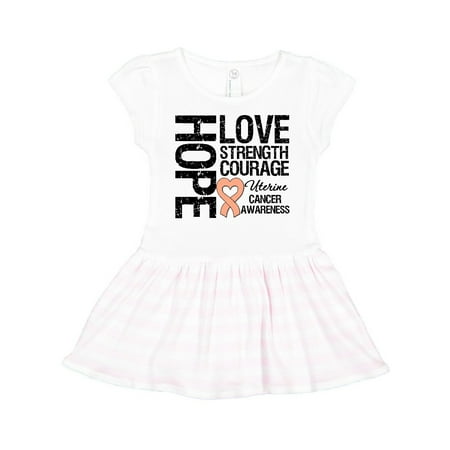 

Inktastic Uterine Cancer Hope Love Strength Gift Toddler Girl Dress