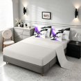 thumbnail image 4 of Manfei Abstract Ink Painting Queen Bedding, Watercolor Ombre Bedding Comforter Set Queen, Purple, Black and White, Gray Reversible 7 Pieces, 4 of 6