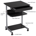 thumbnail image 4 of Fullfurnique Bureau d'ordinateur Portable avec Rangement Compact, Noir, 4 of 5