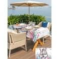 thumbnail image 4 of Outdoor Tablecloth with Umbrella Hole and Zipper, Bunny Easter Rectangle Table Cloth 60x102 Inch Waterproof Tablecloth, Eucalyptus Leaves Spring Floral Eggs Weeping Picnic Table Cover for Patio, 4 of 7