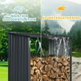 thumbnail image 4 of Kosynda 3x5ft Metal Firewood Rack with Sloped Roof, Steel Log Storage Rack Shed Wood Holder for Backyard, Garden, Winter, Outdoor, Black, 4 of 7