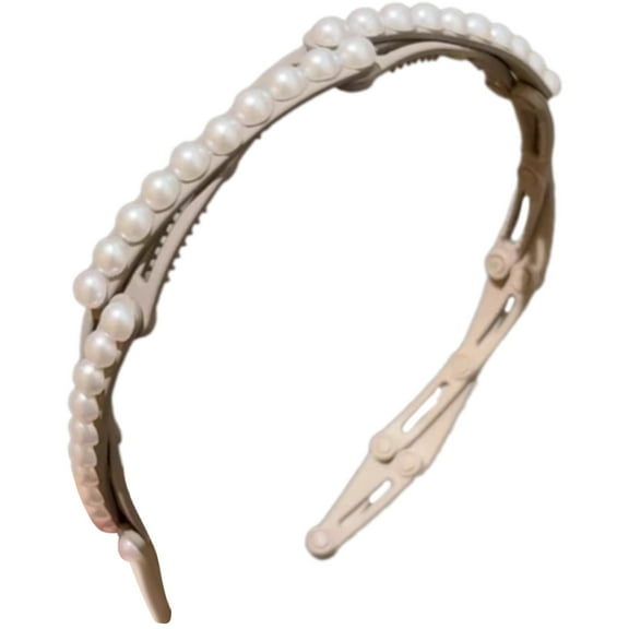 BEGHUAS Elegant Faux Pearls Decorated Hair Accessory For Women and Girls Foldable And Portable Headband Hair Decoration