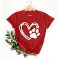 thumbnail image 5 of Pisexur Hauts pour Femmes T-Shirt Graphique de la Saint-Valentin - Col Rond Manches Courtes Imprimé Rouge,G, 5 of 5
