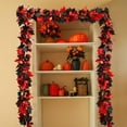 thumbnail image 6 of Tyidzon 2pc Thanksgiving Maple Leaf Vine Artificial fall garland rattan, Maple Leaf Plant Vine Fall Wreath Decoration, hanging garland for door Bedroom Wall Garden Fence Stairway, 6 of 6