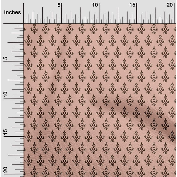 oneOone Cotton Cambric Peach Fabric Floral Block Dress Material Fabric Print Fabric By The Yard 56 Inch Wide