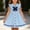 Light Blue a, variant on Spazoro Girls Cute Dresses Bow Decor, Striped Hem Button Front Collared Puff Sleeveless Casual A-Line Dress for School Light Blue Size 5-6 T