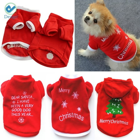 Hoodie Dog Sweater (Deago Dog Christmas Pompon Hoodie Pet Clothes for Holiday Festival Party Sweater Costume For Small to Medium)