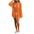 thumbnail image 2 of Favoffer Women's Beach Cover Ups Hollow Out Shimmering Knit One Shoulder Tops Lightweight Kimono for Beach Pool Vacation Party, 2 of 6