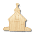 thumbnail image 2 of Unfinished Wood Etched Church Shape 24" / 1/8", 2 of 2