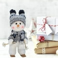 thumbnail image 4 of Cute Snowman Plush Knit Doll, Christmas Handmade Gift, Indoor Snowman Figurines for Home, Winter Table Top Decorations - D, 4 of 9
