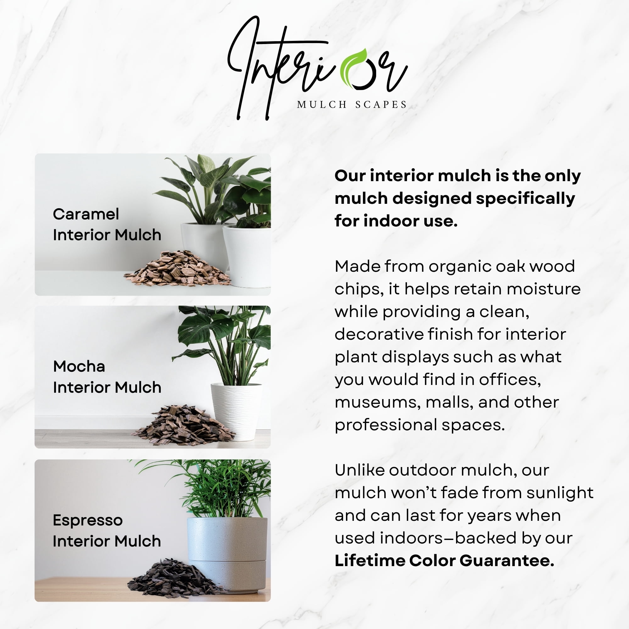 Decorative Mulch for Indoor Planters – Natural Mocha | 6.5 Qts (0.2 cu ft)