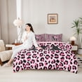 thumbnail image 4 of Manfei Pink Leopard Print Bow Letter M Bedding Comforter Set for Girls, Cute Initial Bows Full Bedding Set, Pink Reversible, 7 Pieces, 4 of 7