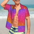 thumbnail image 5 of Lsque Holiday Shiny pattern Hawaiian Shirt for Men, Unisex Summer Beach Casual Short Sleeve Button Down Shirts-XX-Large, 5 of 9