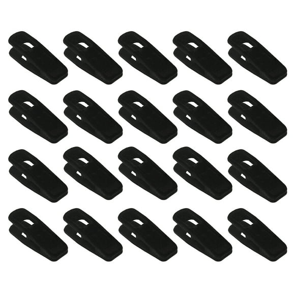 NUAHRHY Clothes Pegs Small 20 Pieces Velvet Clips Set Flocking Clothes Hanger Clips Trousers Hanger Clips Strong Finger Clips-Black