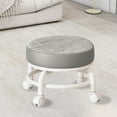 thumbnail image 2 of Fmbmuo Gray PU Adjustable Stool with Smooth-rolling Pulley Wheels, Mobile Swivel Seat for Kitchen Counter, Home Office & Library, 2 of 4