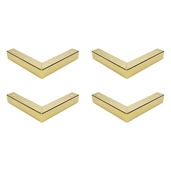 4 Pack Furniture Legs 1 Inch Height, Modern Design Furniture Feet Metal Sofa Legs Replacement for Sofa Coffee Table Cupboard Cabinet TV Stand Feet, Gold