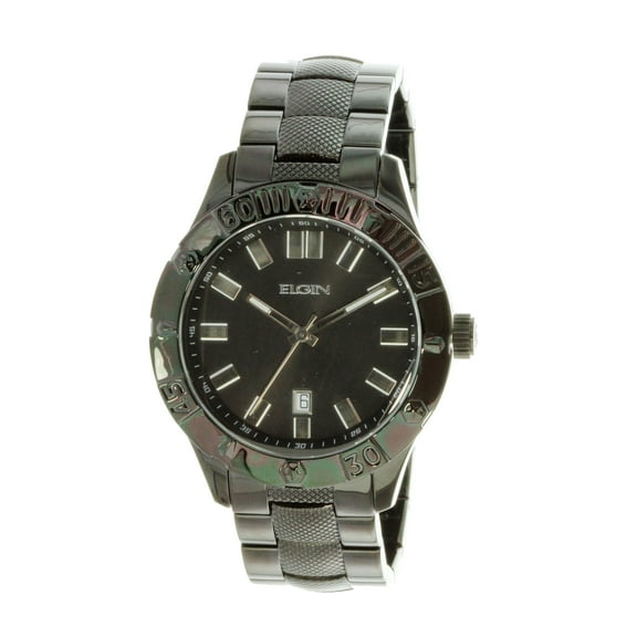 Men's Round Analog Black On Black Watch With Date FG7090