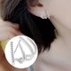 thumbnail image 2 of Pendientes minimalistas de cuatro garras para mujer, con forma de puño y aguja de circonita, para niñas., 2 of 5